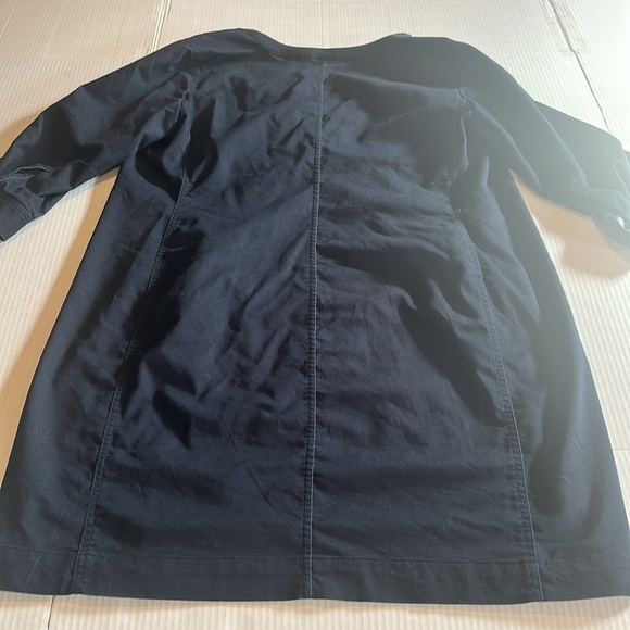 J Jill stretch dark blue quarter stretch Sleeve Dress snap buttons pockets - Picture 12 of 13